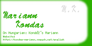 mariann kondas business card